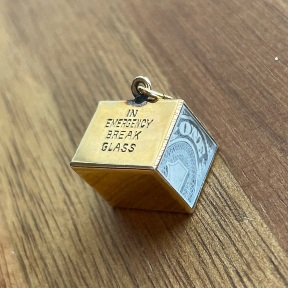 14K emergency dollar charm